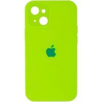 Чехол Silicone Case Закрытая камера Iphone 14 (Салатовый / Neon green)