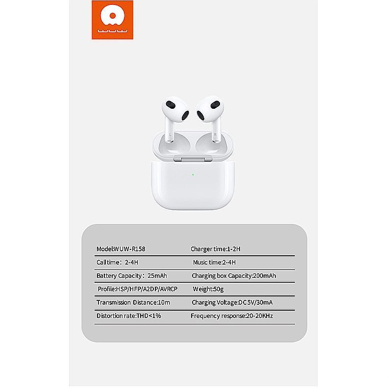Беспроводные наушники Bluetooth WUW R158 Pods 3 TWS