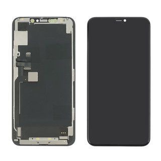 Дисплей Original для Apple iPhone 11 Pro Max с черным тачскрином (Переклееное стекло)