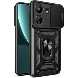 Ударостійкий чохол Camshield Ring для Xiaomi Poco C65 (Чорний)