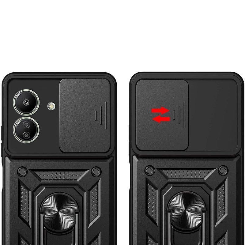 Ударостійкий чохол Camshield Ring для Xiaomi Poco C65 (Чорний)