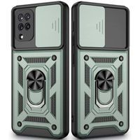 Ударопрочный чехол Camshield Ring для Samsung Galaxy M32 (Зеленый)