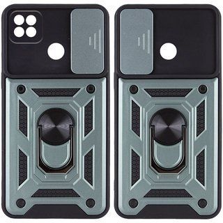 Ударопрочный чехол Camshield Ring для Xiaomi Redmi 10A (Зеленый)