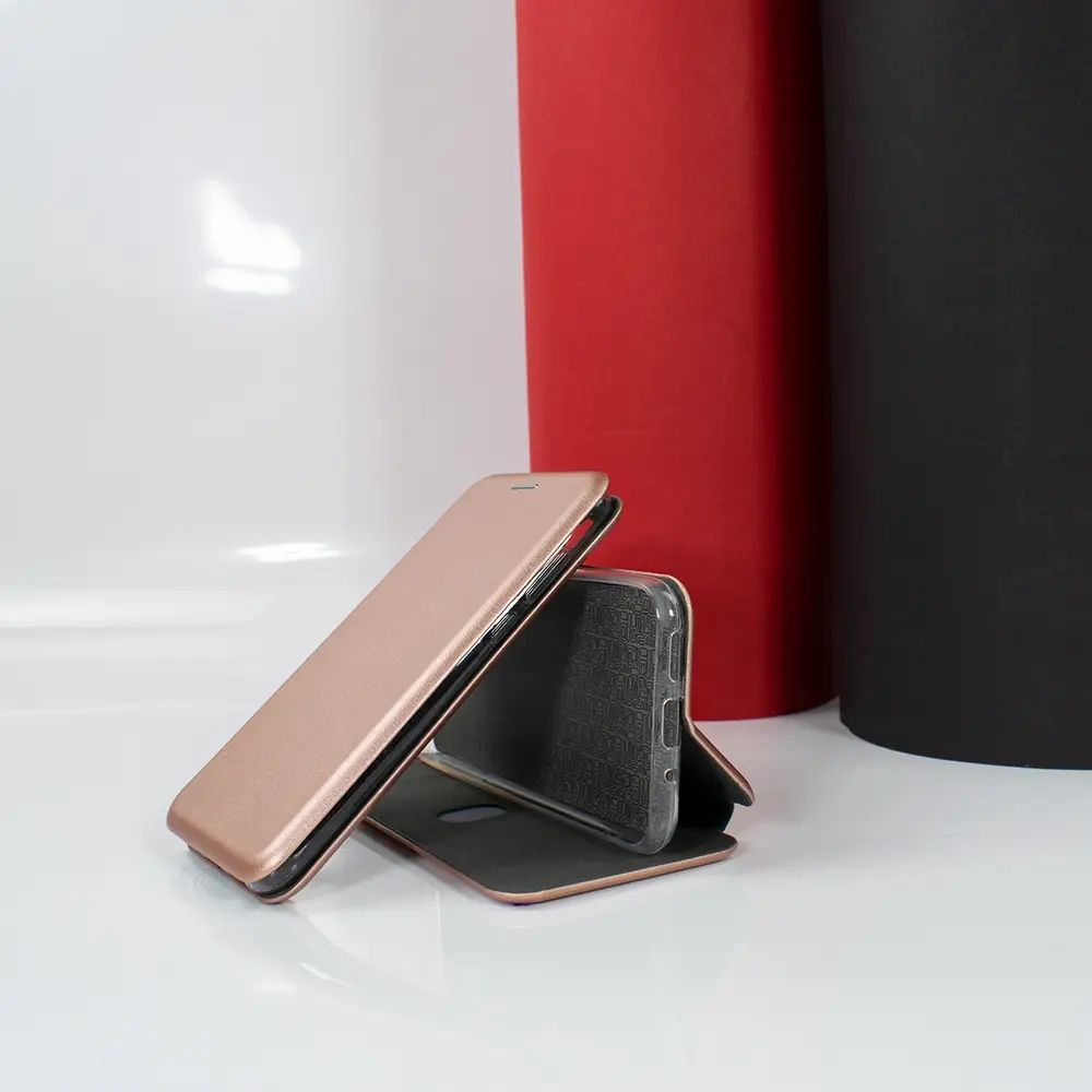 Чехол книжка Huawei Y6 II Flip Magnetic кожаный Розовое золото