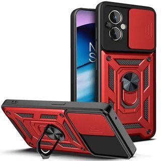 Ударопрочный чехол Camshield Ring для Xiaomi Poco M5 (Красный)