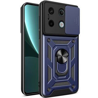 Ударопрочный чехол Camshield Ring для Xiaomi Redmi Note 13 Pro (Темно Синий)