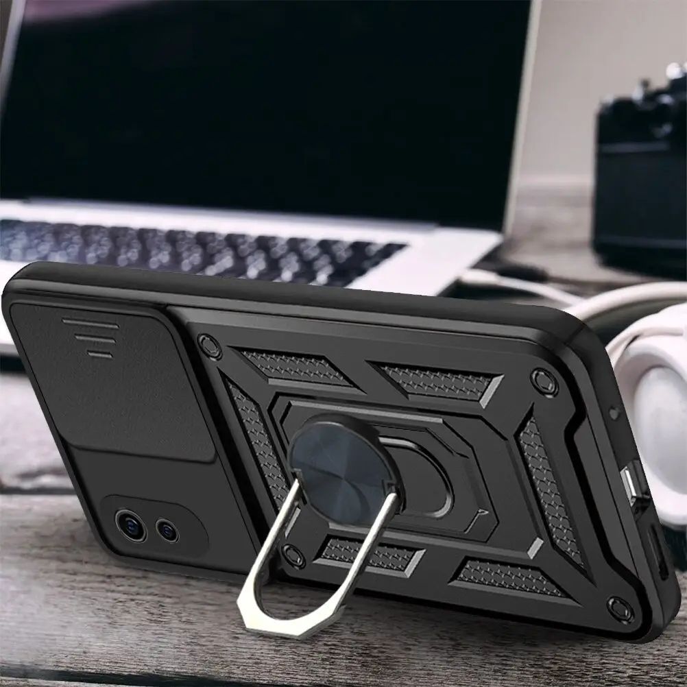Ударостійкий чохол Camshield Ring для Xiaomi Redmi 9A (Чорний)