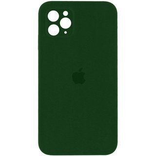 Чехол Silicone Case Закрытая камера Iphone 11 Pro (Зеленый / Army green)