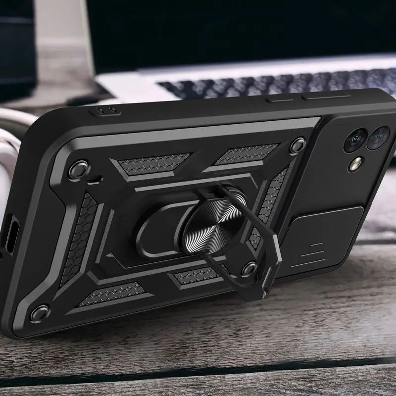 Ударостійкий чохол Camshield Ring для Samsung Galaxy A07 (Чорний)