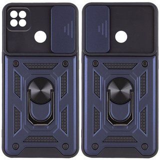 Ударопрочный чехол Camshield Ring для Xiaomi Redmi 9C (Темно Синий)