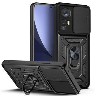 Ударопрочный чехол Camshield Ring для Xiaomi Redmi Note 12S (Черный)