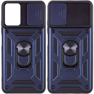 Ударопрочный чехол Camshield Ring для Xiaomi Redmi Note 8 (Темно Синий)