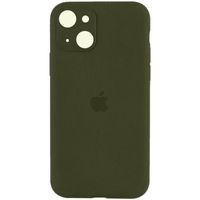 Чехол Silicone Case Закрытая камера Iphone 14 (Темно Зеленый / Dark green)
