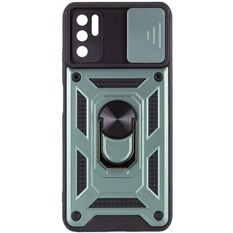 Ударостійкий чохол Camshield Ring для Xiaomi Poco M3 (Зелений)