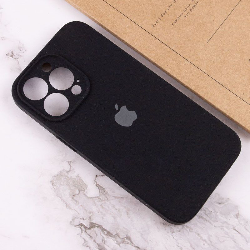 Чехол Silicone Case Закрытая камера Iphone 14 Pro Max (Черный / Black)