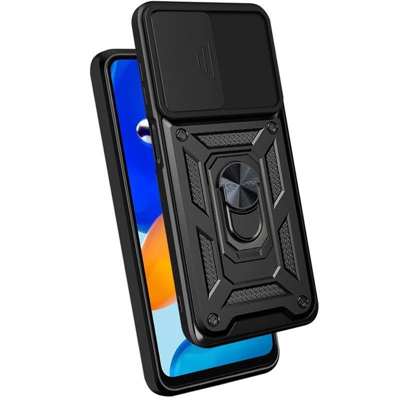 Ударостійкий чохол Camshield Ring для Xiaomi Redmi Note 11 (Чорний)