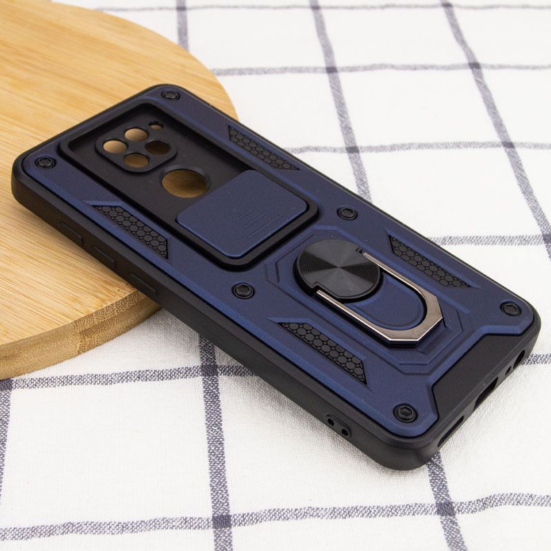 Ударостійкий чохол Camshield Ring для Xiaomi Redmi Note 9 (Темно Синій)