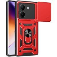 Ударостійкий чохол Camshield Ring для Xiaomi Poco M7 Pro 5G (Червоний)
