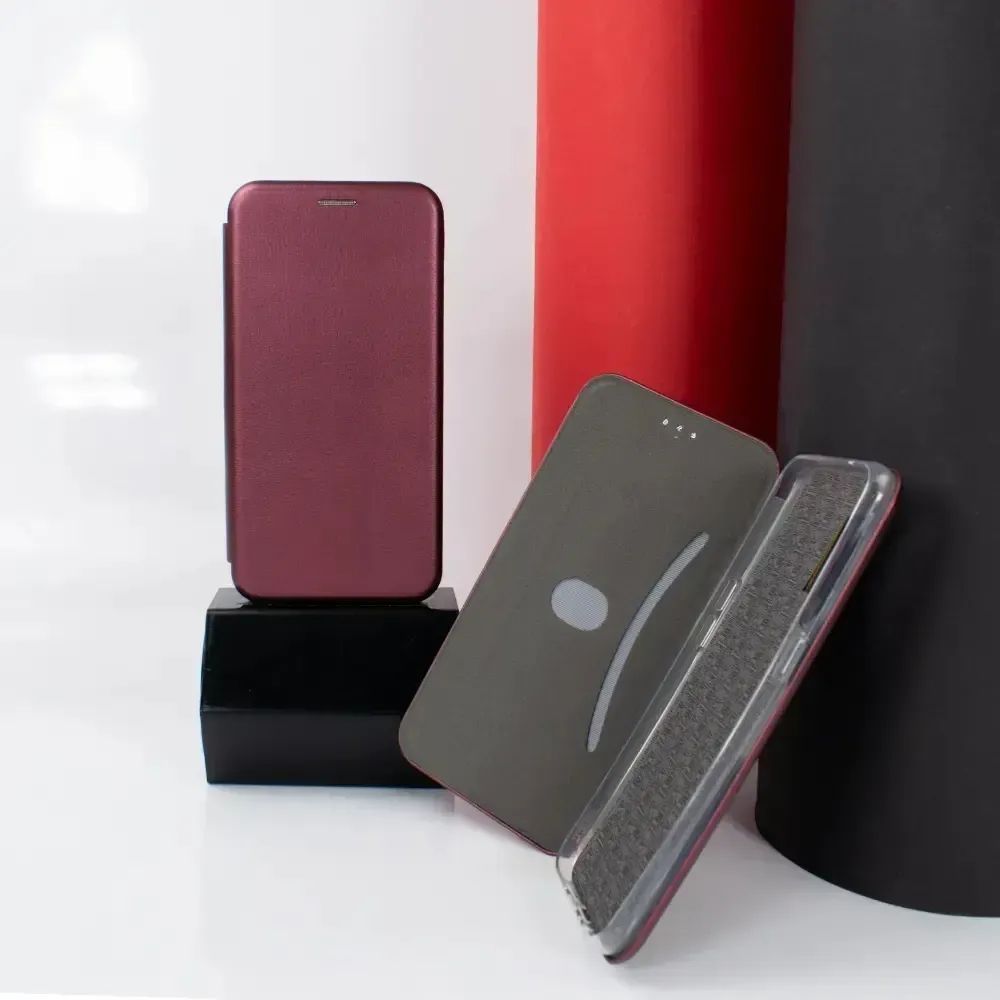Чохол книжка Xiaomi 12 Lite Flip Magnetic шкіряний Бордовий