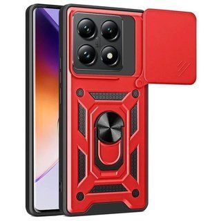 Ударопрочный чехол Camshield Ring для Xiaomi 14T Pro (Красный)
