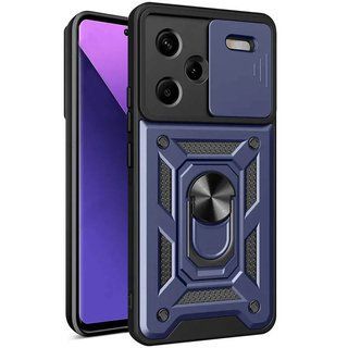 Ударопрочный чехол Camshield Ring для Xiaomi Redmi Note 13 Pro+ 5G (Темно Синий)