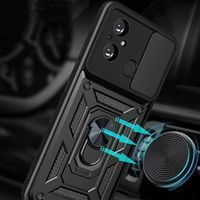 Ударостійкий чохол Camshield Ring для Xiaomi Redmi 12C (Чорний) фото 2