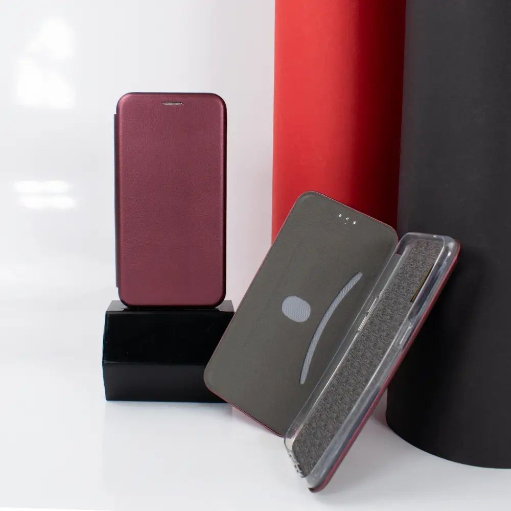 Чохол книжка Huawei P30 Flip Magnetic шкіряний Бордовий