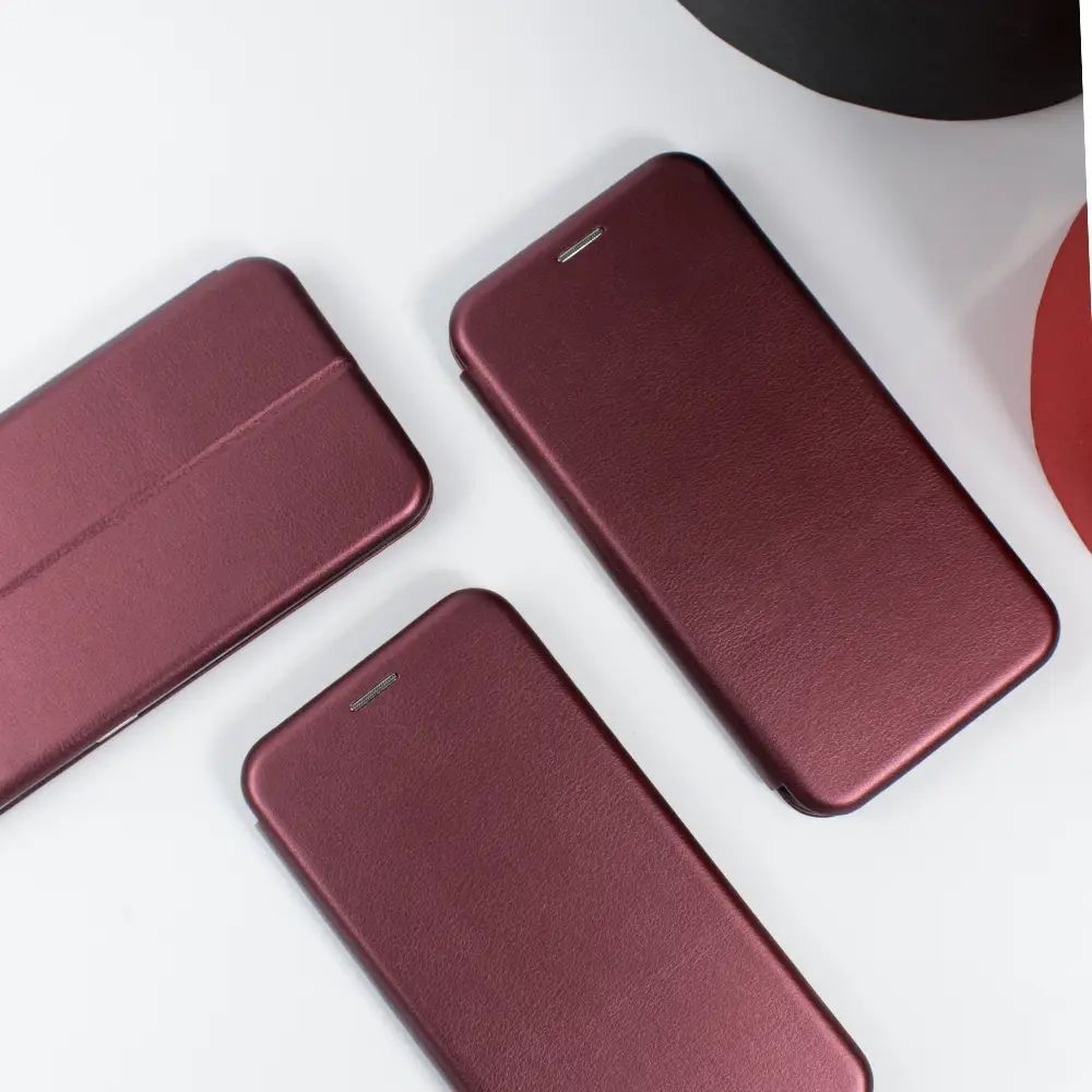 Чохол книжка Huawei P30 Flip Magnetic шкіряний Бордовий