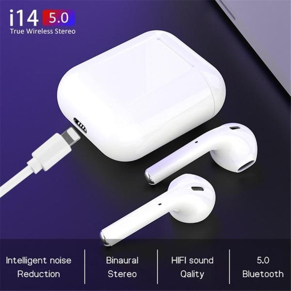 Бездротові навушники з мікрофоном в кейсі AirPods i14 TWS Білий