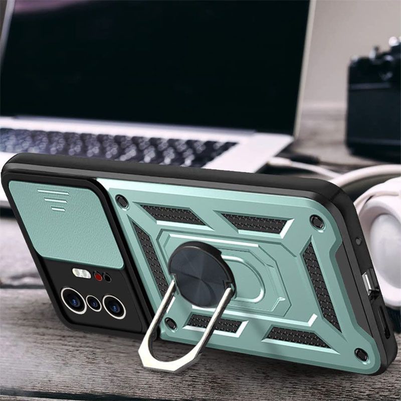 Ударопрочный чехол Camshield Ring для Xiaomi 12 Lite (Зеленый)