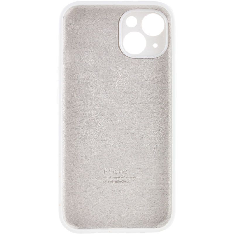 Чехол Silicone Case Закрытая камера Iphone 14 (Белый / White)