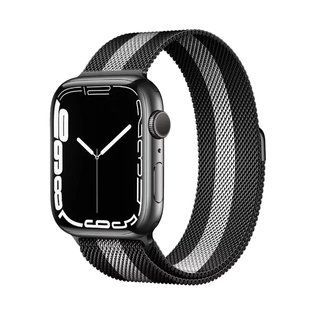 Ремінець Milanese Loop Apple Watch 41 | 40 | 38 | SE mm (Black white line)