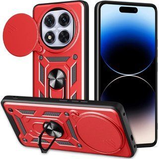 Ударопрочный чехол Camshield Ring для Xiaomi Redmi Note 14 Pro 5G (Красный)