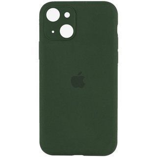 Чехол Silicone Case Закрытая камера Iphone 14 (Зеленый / Army green)