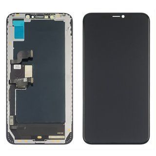Дисплей Original для Apple iPhone Xs Max с черным тачскрином (Переклееное стекло)