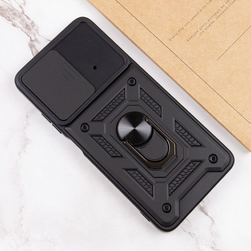 Ударостійкий чохол Camshield Ring для Xiaomi Poco X4 Pro 5G (Чорний)
